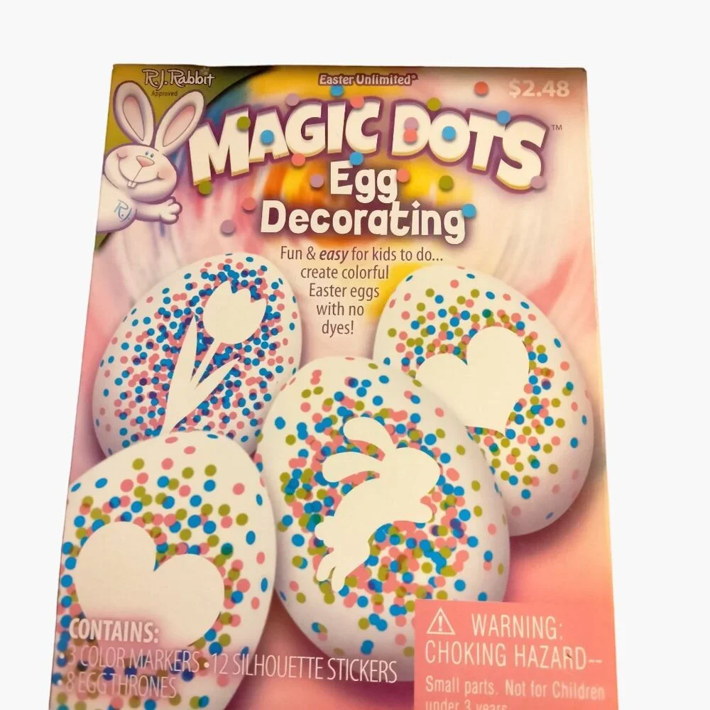 Easter Unlimited Egg Decorating Magic Dots NO Dye R J Rabbit Egg Stickers